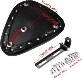 img 3 attached to 🏍️ NATGIC Motorcycle Solo Seat Cushion Baseplate Spring Seat Pad Saddle Bracket for Harley Cruiser Bobber Chopper Honda Yamaha Suzuki Kawasaki, New Black