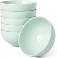 set of 6 le tauci small green bowls, ideal for ice cream, dessert, rice, cereal and soup - microwave and dishwasher safe, each bowl holds 12 oz, 5 inches logo