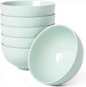 img 4 attached to Set Of 6 LE TAUCI Small Green Bowls, Ideal For Ice Cream, Dessert, Rice, Cereal And Soup - Microwave And Dishwasher Safe, Each Bowl Holds 12 Oz, 5 Inches