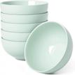 set of 6 le tauci small green bowls, ideal for ice cream, dessert, rice, cereal and soup - microwave and dishwasher safe, each bowl holds 12 oz, 5 inches logo