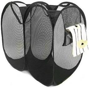 img 4 attached to Double Black Mesh Pop-Up Hamper (23X24) By Wrapables: Ideal For Easy Laundry Management And Efficient Space Usage