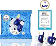 🕎 hanukkah dreidel set - bulk solid blue & white wooden dreidels hand painted - includes game instruction cards! (pack of 10) логотип