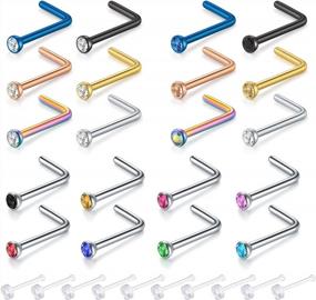 img 4 attached to Surgical Steel Nose Piercing Jewelry For Women And Men - Zolure Bone Screws Studs In 18G, 20G And 22G Sizes