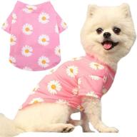 🐶 daisy dog clothes puppy shirts: cute apparel accessories for summer, breathable pet t-shirt for girls and boys, cats, teddy, chihuahua, yorkies, bulldog - small, medium, large pink clothing supplies логотип