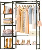 portable wardrobe closet with hanging rods and shelves - neprock clothing rack for free standing closet organization and storage логотип