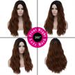 topwigy long dark brown wig for woman, loose wavy ombre heat resistant synthetic curly wig for cosplay costume daily party halloween (dark brown,28 inches) logo