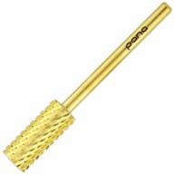 gold extra coarse grit pana flat top small barrel 3/32" shank drill bit - quickly remove acrylic or hard gel nails for manicure pedicure salon professional and beginner use. logo