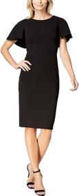 img 2 attached to Calvin Klein Womens Flutter Sleeves Women's Clothing - Dresses