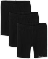 🩳 children's place bike shorts: black 3-pack for baby girls and toddlers (3t us) логотип