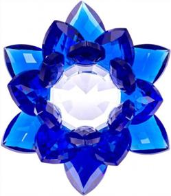 img 3 attached to Sapphire Blue Crystal Lotus Flower Feng Shui Home Decor By Amlong Crystal: Enhance Your Living Space With Elegant Charm And Style