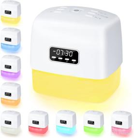 img 4 attached to ASTARON White Noise Machine: Adjustable Brightness, 9 Colors Night Lights, 20 Soothing Sounds - Sleep Aid, Alarm Clock for Baby, Adults & Kids