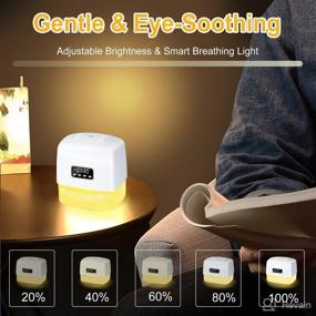 img 1 attached to ASTARON White Noise Machine: Adjustable Brightness, 9 Colors Night Lights, 20 Soothing Sounds - Sleep Aid, Alarm Clock for Baby, Adults & Kids