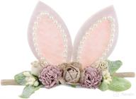 🐰 bunny headband with rose ears - easter spring flower crown for baby girls логотип