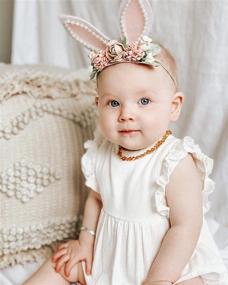 img 2 attached to 🐰 Bunny Headband with Rose Ears - Easter Spring Flower Crown for Baby Girls