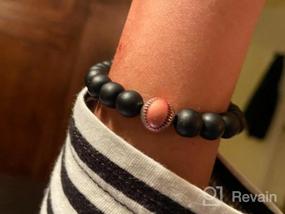 img 6 attached to 🧢 Stylish Nsitbbuery Fashion Baseball Bracelet: 8MM Matte Agate Lava Rock Beads