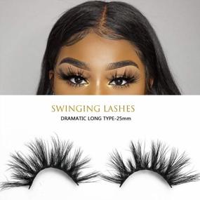 img 3 attached to 25Mm Dramatic Long Type 3D Mink Lashes - 100% Siberian Mink Fur Eyelashes For Natural Layered Effect, Reusable & Real Fake Eyelashes For Women (1 Pair E80)