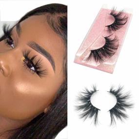 img 4 attached to 25Mm Dramatic Long Type 3D Mink Lashes - 100% Siberian Mink Fur Eyelashes For Natural Layered Effect, Reusable & Real Fake Eyelashes For Women (1 Pair E80)