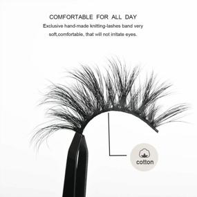 img 1 attached to 25Mm Dramatic Long Type 3D Mink Lashes - 100% Siberian Mink Fur Eyelashes For Natural Layered Effect, Reusable & Real Fake Eyelashes For Women (1 Pair E80)