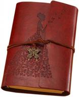 leather journal, maleden vintage spiral bound notebook refillable dairy sketchbook travel writing journal with blank pages for women girls gifts (a6, red brown) logo
