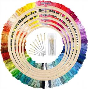 img 4 attached to 🧵 Caydo 135 Piece Embroidery Kit: 100 Color Skeins, Thread Floss, Cross Stitch Needles - Ideal for Beginners