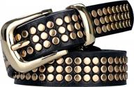 rock your look with women's studded leather belts - perfect for punk & denim logo