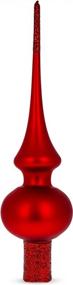 img 1 attached to Add Festive Charm To Your Tree With BestPysanky'S 11 Inch Glossy Solid Red Glass Christmas Topper