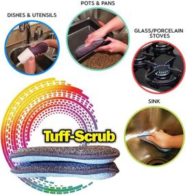 img 1 attached to 🧽 The Advanced TUFF-SCRUB Microfiber Multi Surface Scrub and Wipe Sponges, Dual-Sided for Effective Scouring and Effortless Household Cleaning, Machine Washable (Pack of 4)