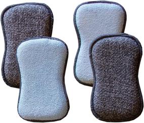 img 4 attached to 🧽 The Advanced TUFF-SCRUB Microfiber Multi Surface Scrub and Wipe Sponges, Dual-Sided for Effective Scouring and Effortless Household Cleaning, Machine Washable (Pack of 4)