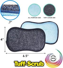 img 2 attached to 🧽 The Advanced TUFF-SCRUB Microfiber Multi Surface Scrub and Wipe Sponges, Dual-Sided for Effective Scouring and Effortless Household Cleaning, Machine Washable (Pack of 4)