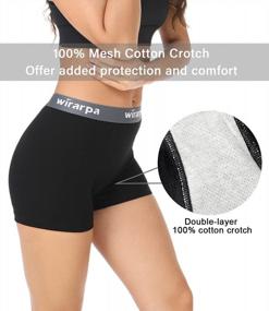 img 2 attached to Women'S Cotton Boxer Briefs Underwear: Anti Chafe Boy Shorts 3 Inseam - 4 Pack By Wirarpa