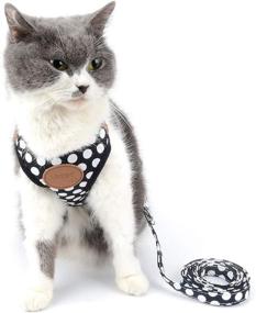 img 1 attached to SELMAI Small Dog Harness Vest Leash Set: Stylish Polka Dot/Camo Design with Mesh Padding and No-Pull Leads for Puppy, Pet, and Cat (Small Size, Pack of 1) - Black