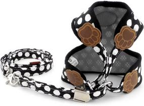 img 2 attached to SELMAI Small Dog Harness Vest Leash Set: Stylish Polka Dot/Camo Design with Mesh Padding and No-Pull Leads for Puppy, Pet, and Cat (Small Size, Pack of 1) - Black