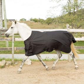 img 1 attached to 🐴 HORZE Nevada Waterproof Horse Turnout Blanket - 200g Fill, Medium Weight, 1200D - Dakota Black, 75&#34;