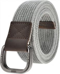 img 4 attached to Men'S Casual Canvas Belt With Genuine Leather Trimming And Double D-Ring Buckle By Ayliss