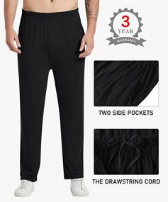 img 1 attached to Men'S Pajama Pants Sleepwear Lounge PJs Drawstring Elastic Waist Solid Casual Pants With Pockets