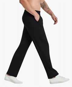 img 3 attached to Men'S Pajama Pants Sleepwear Lounge PJs Drawstring Elastic Waist Solid Casual Pants With Pockets