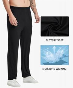 img 2 attached to Men'S Pajama Pants Sleepwear Lounge PJs Drawstring Elastic Waist Solid Casual Pants With Pockets