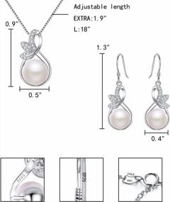 img 1 attached to EleQueen 925 Sterling Silver CZ Freshwater Cultured Pearl Jewelry Necklace Earrings Set For Women & Girls