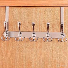 img 1 attached to 🧥 Silver Heavy Duty Over The Door Hooks Coat Rack for Hanging Clothes, Hats, and Towels (1 Piece)