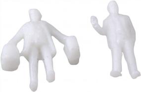 img 2 attached to Pack Of 100 1:200 Scale Model Train Passengers - White People Figures By BQLZR
