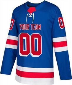 img 4 attached to Design Your Own Royal Blue Authentic Embroidered Ice Hockey Jersey For Men, Women & Youth - S-8XL With Custom Name And Numbers!