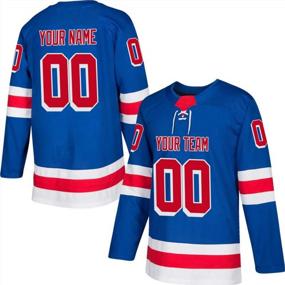 img 3 attached to Design Your Own Royal Blue Authentic Embroidered Ice Hockey Jersey For Men, Women & Youth - S-8XL With Custom Name And Numbers!