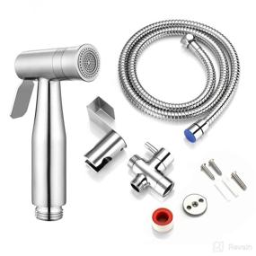 img 4 attached to 🚽 Cloth Diaper Sprayer for Toilet – Premium Stainless Steel Handheld Shattaf Bidet Sprayer Set for Bathroom – Bonus 100% Cotton Cloth Diaper and Insert Bundle by GilCare