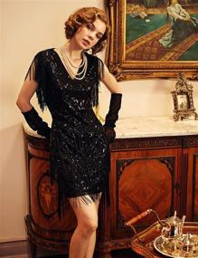 img 1 attached to 👗 BABEYOND Fringed Sequin Flapper Dresses for Girls - Roaring Style Clothing