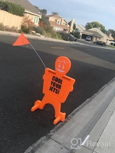 img 1 attached to GoSports SlowDownMan! High Visibility Kids At Play Signage For Neighborhoods With Flag - Choose Your Style For Enhanced Street Safety review by David Merculief