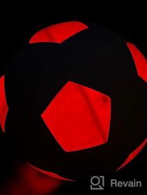 img 5 attached to Официальный размер 5 светодиодный футбольный мяч - NightMatch Светящийся в темноте водонепроницаемый мяч с двумя яркими светодиодами, в комплекте дополнительный насос и батарейки.