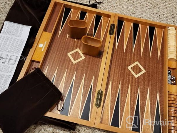 img 1 attached to Premium Wooden Backgammon Set - Classic Board Game For Kids And Adults, With Foldable Design And Strategic Gameplay - Introducing The Woodronic 17 review by Bill Wasson