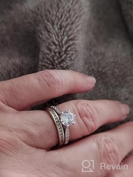 img 1 attached to Timeless Elegance: 1.0 CT Simulated Diamond Or Genuine Moissanite Engagement Ring With 10K White Gold And Graduated Side Stones review by Roy Ramos