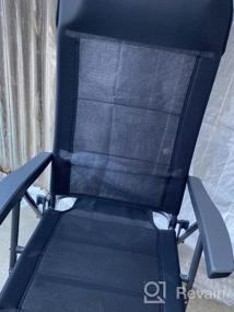 img 6 attached to Набор из 2 портативных складных стульев Goplus с откидной спинкой для патио с подголовником и 7-уровневой регулируемой спинкой, идеально подходящих для кемпинга, обеда на заднем дворе и в саду на открытом воздухе