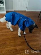 img 1 attached to Waterproof Dog Raincoat With Adjustable Belly Strap, Leash Hole & Reflective Strip - Lightweight Breathable Hoodie Jacket For Medium Large Dogs - Easy To Wear review by Byron Patil